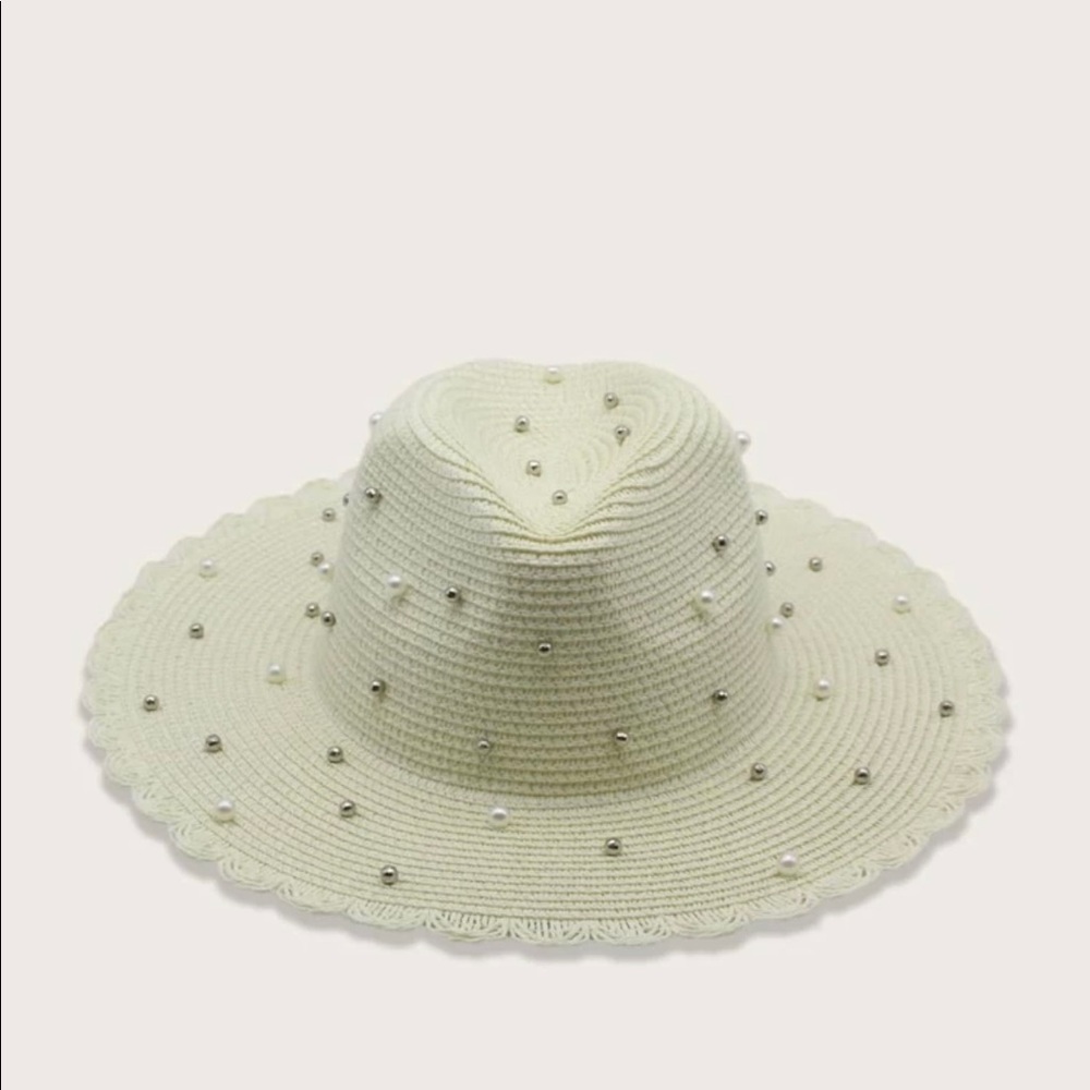 SHEIN Pearl Straw Hat